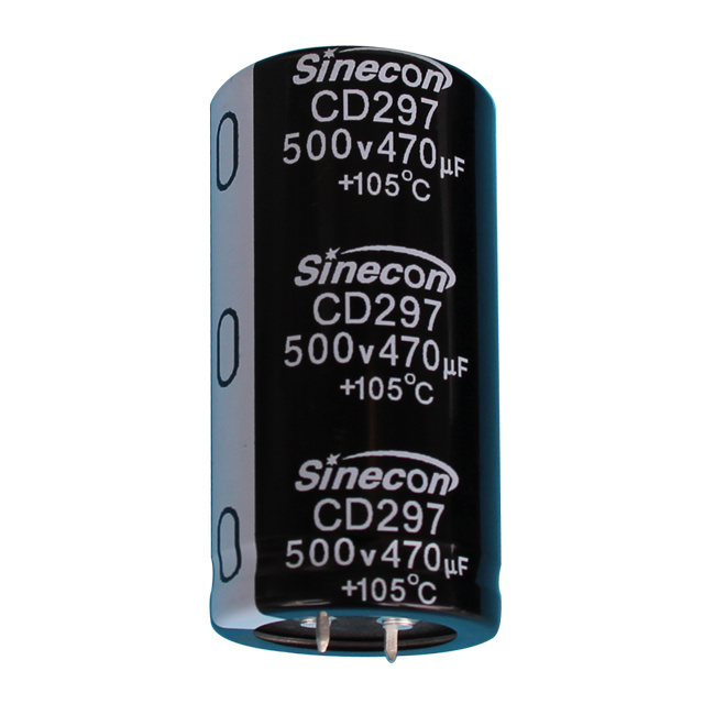 CD297 Condensador Electrolítico de Aluminio Snap-In de Ultra Alta Tensión, Baja Fuga y Larga Vida Útil CD297 Condensador Electrolítico de Aluminio Snap-In de Ultra Alta Tensión, Baja Fuga y Larga Vida Útil